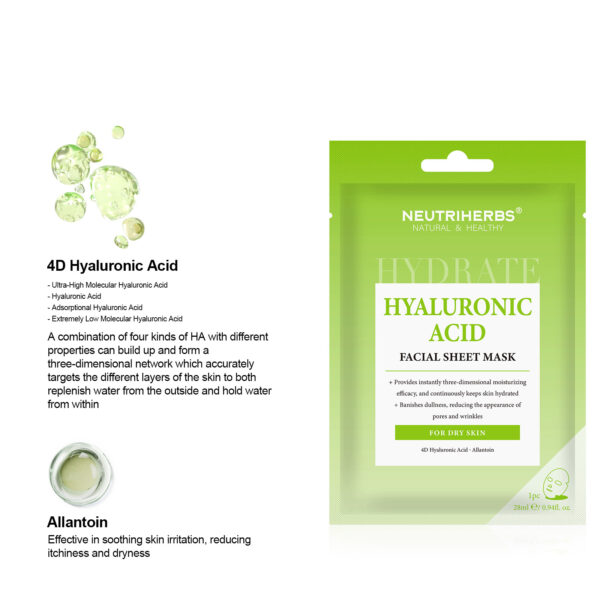Hyaluronic acid facial sheet mask