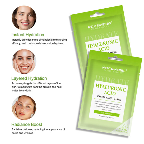 Hyaluronic acid facial sheet mask