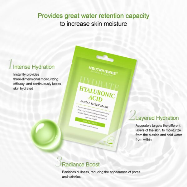 Hyaluronic acid facial sheet mask
