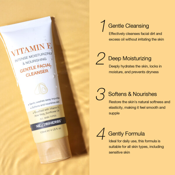 Vitamin E facial cleanser