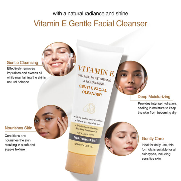 Vitamin E facial cleanser