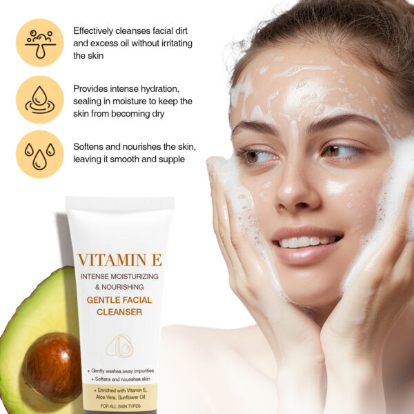 Vitamin E facial cleanser