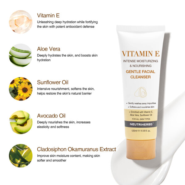 Vitamin E facial cleanser